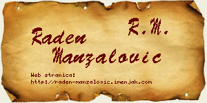 Raden Manzalović vizit kartica